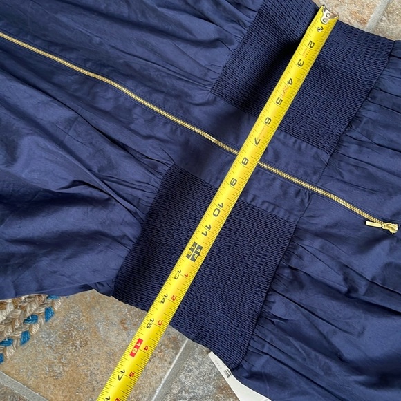 Anthropologie The Tommie Cap-Sleeve Smocked Front-Zip Shirt Dress Size L… - Picture 9 of 11